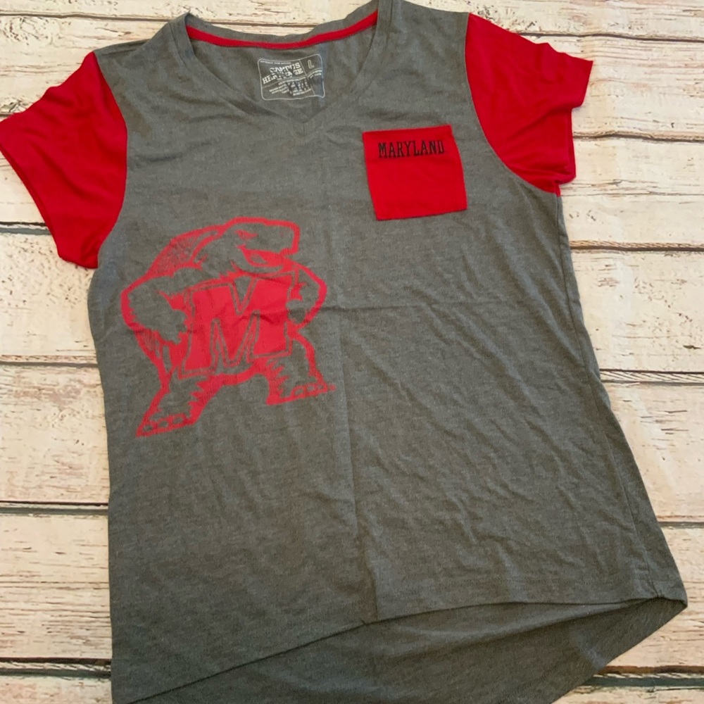 University Of Maryland Terps Pocket Tee Shirt - Large